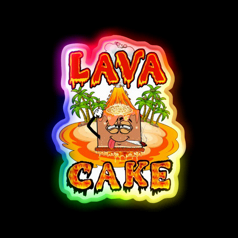 Lava Cake Strain Weed Art Hemp Inspired Green Leaf Led Neon Sign Rgb Color - LED neon sign close-up detail