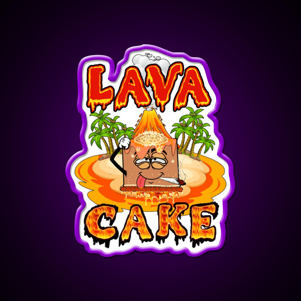 Lava Cake Strain Weed Art Hemp Inspired Green Leaf Led Neon Sign Rgb Color - Shineneon