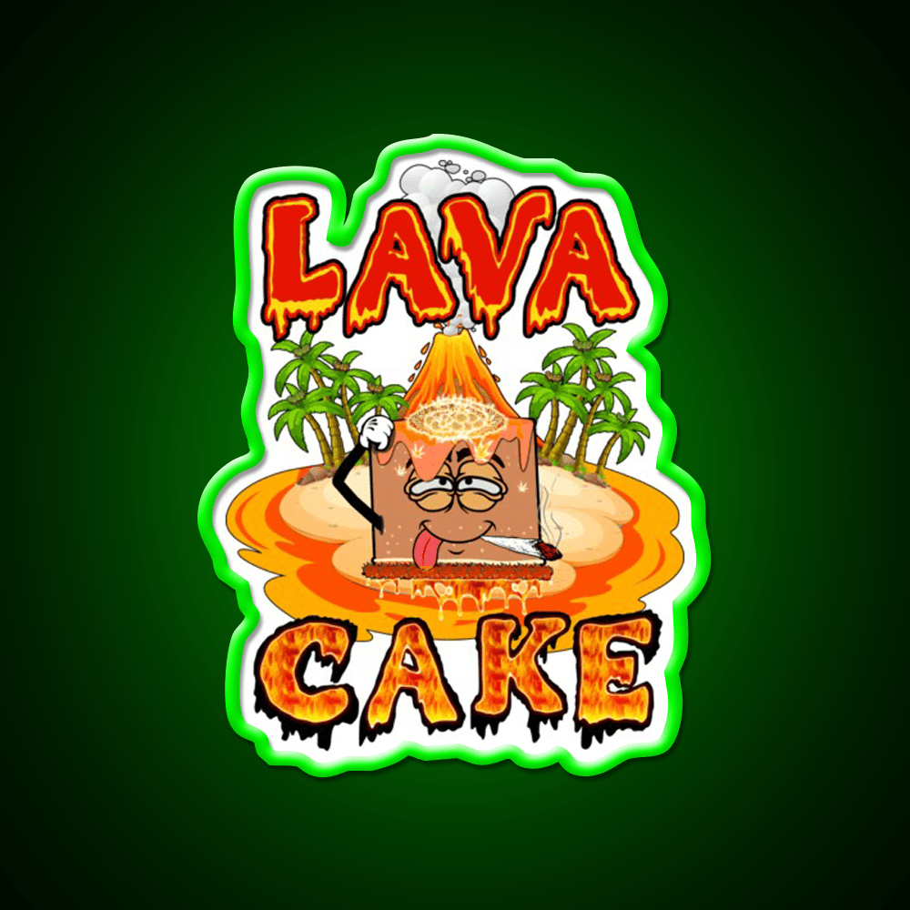 Lava Cake Strain Weed Art Hemp Inspired Green Leaf Led Neon Sign Rgb Color - Shineneon
