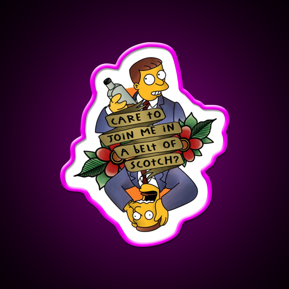 Lawyer Hutz Tattoo Whiskey Drink Bar Led Neon Sign Rgb Color