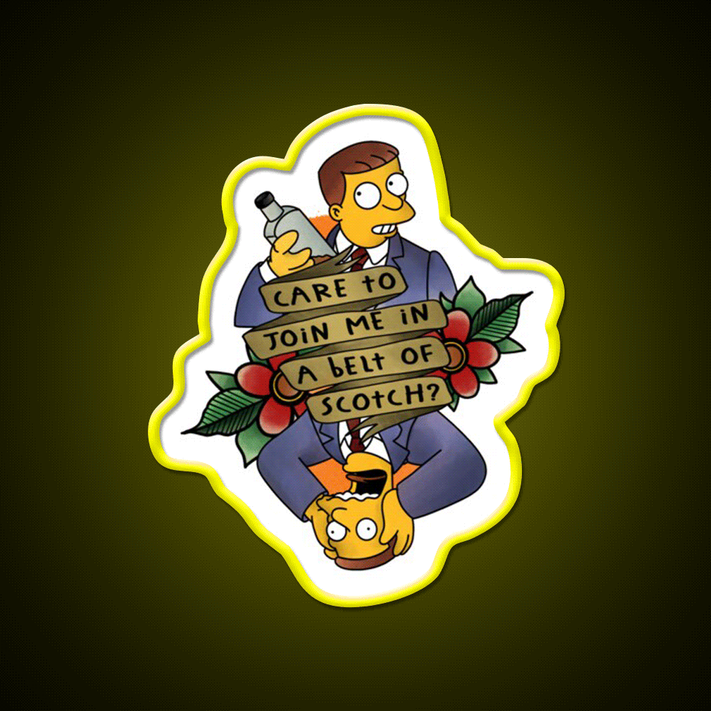 Lawyer Hutz Tattoo Whiskey Drink Bar Led Neon Sign Rgb Color