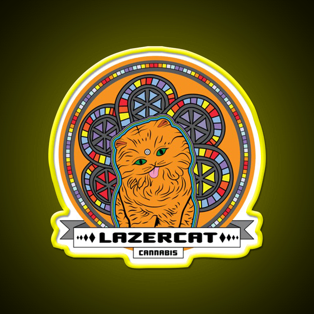 Lazercat Hemp Inspired Green Leaf Led Neon Sign Rgb Color - Custom LED neon sign front view