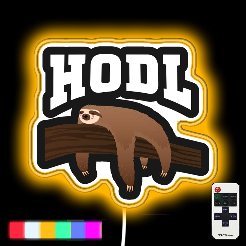 Lazy Sloth Hodl Led Neon Sign