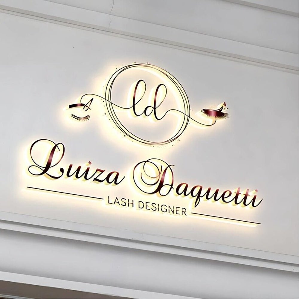 Ld Luiza Daquetti Lash Designer With Logo 3D Backlit Channel Letters Led Light Sign - Shineneon