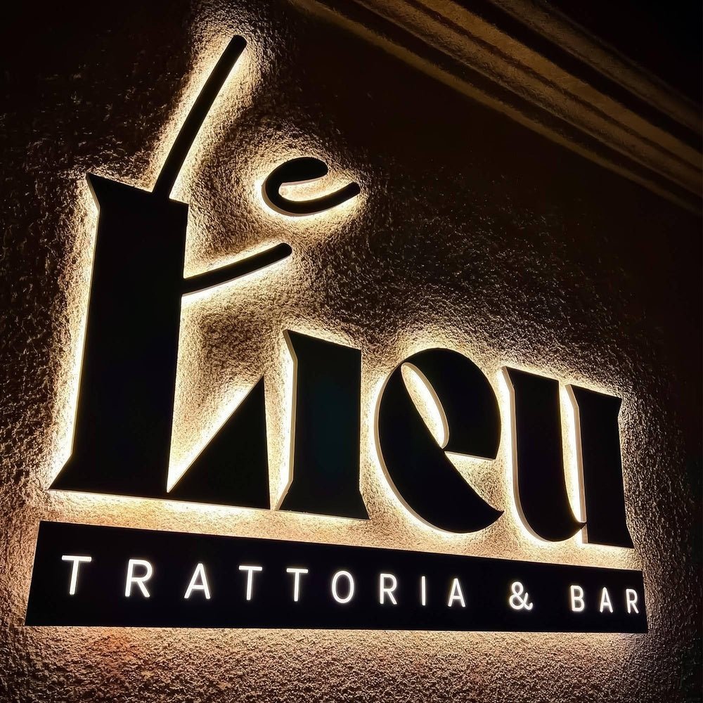 Le Kieu Trattoria Bar 3D Backlit Letters Business Metal Led Sign - Shineneon