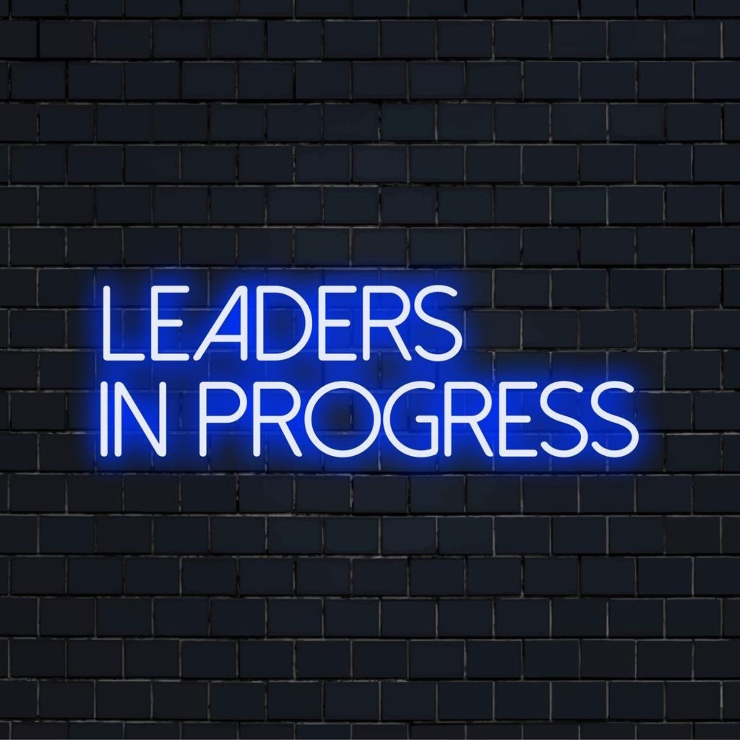 Leaders In Progress Blue Glow Led Neon Sign Office Business Wall Decor | Shineneon