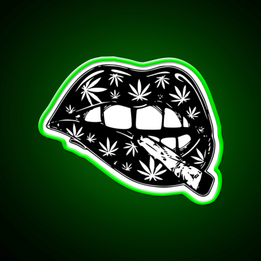 Leaf 420 Stoner Joint Hemp Inspired Green Leaf Led Neon Sign Rgb Color - Shineneon