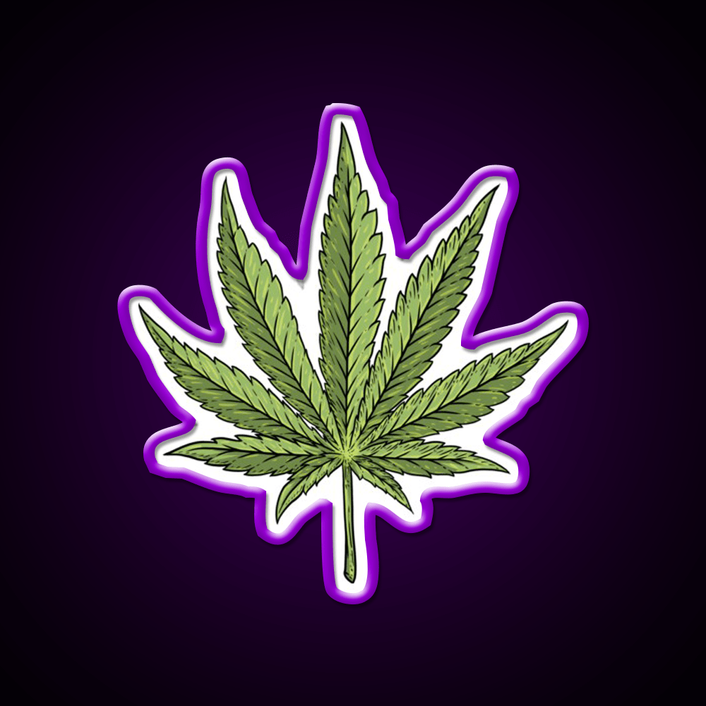 Leaf Hemp Inspired Green Leaf Led Neon Sign Rgb Color - Shineneon