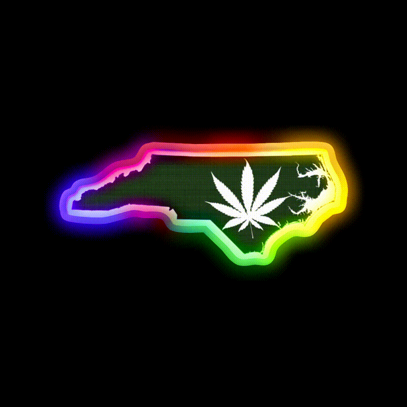 Leaf North Carolina Hemp Inspired Green Leaf Led Neon Sign Rgb Color - LED neon sign close-up detail