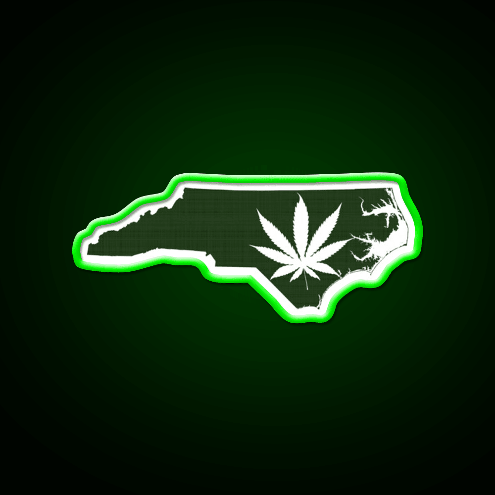 Leaf North Carolina Hemp Inspired Green Leaf Led Neon Sign Rgb Color - Shineneon