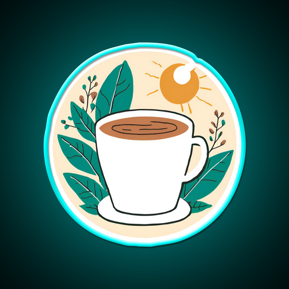 Leafy Coffee Cafe Led Neon Sign Espresso Bar Art Rgb Color