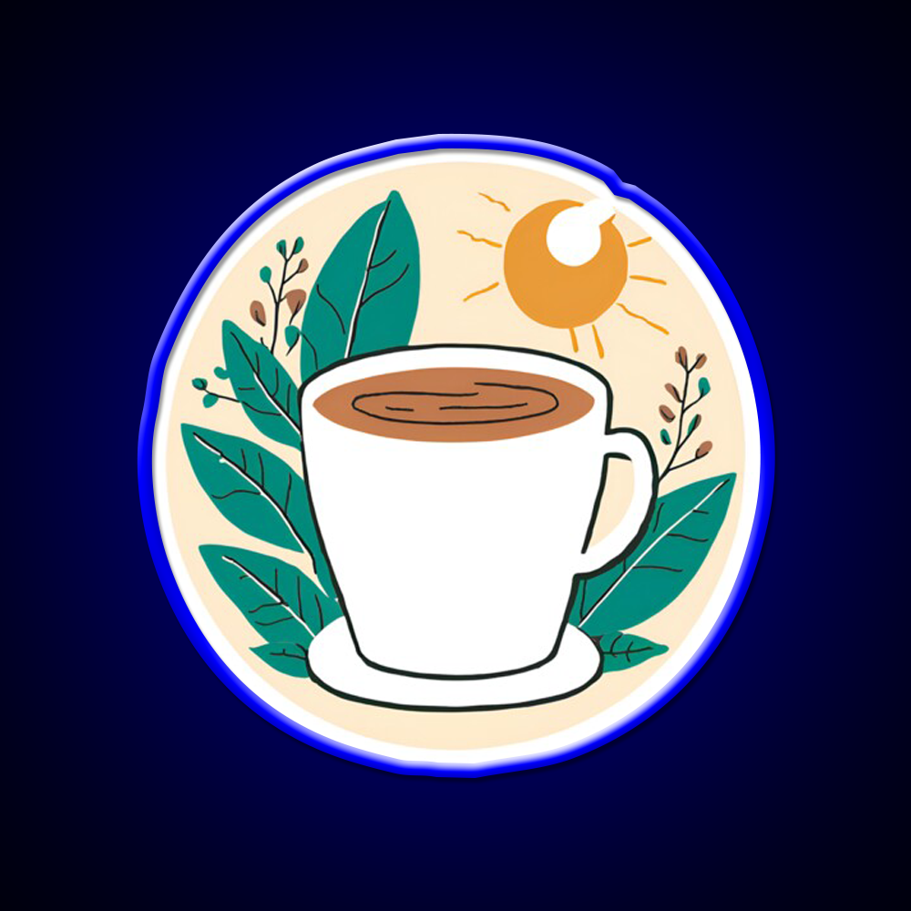 Leafy Coffee Cafe Led Neon Sign Espresso Bar Art Rgb Color