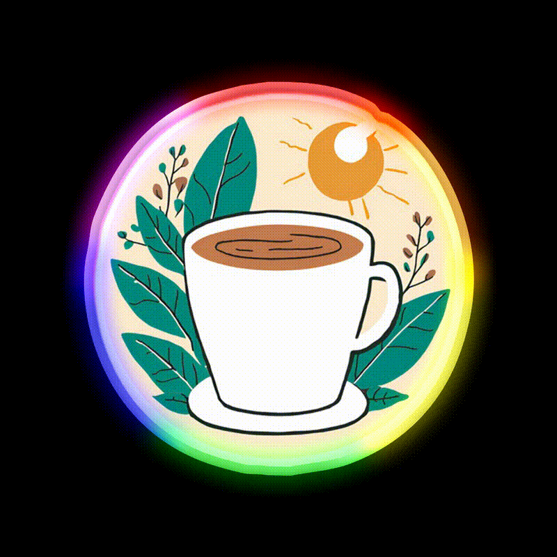 Leafy Coffee Cafe Led Neon Sign Espresso Bar Art Rgb Color