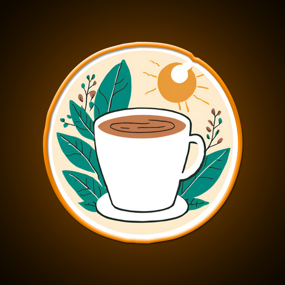 Leafy Coffee Cafe Led Neon Sign Espresso Bar Art Rgb Color