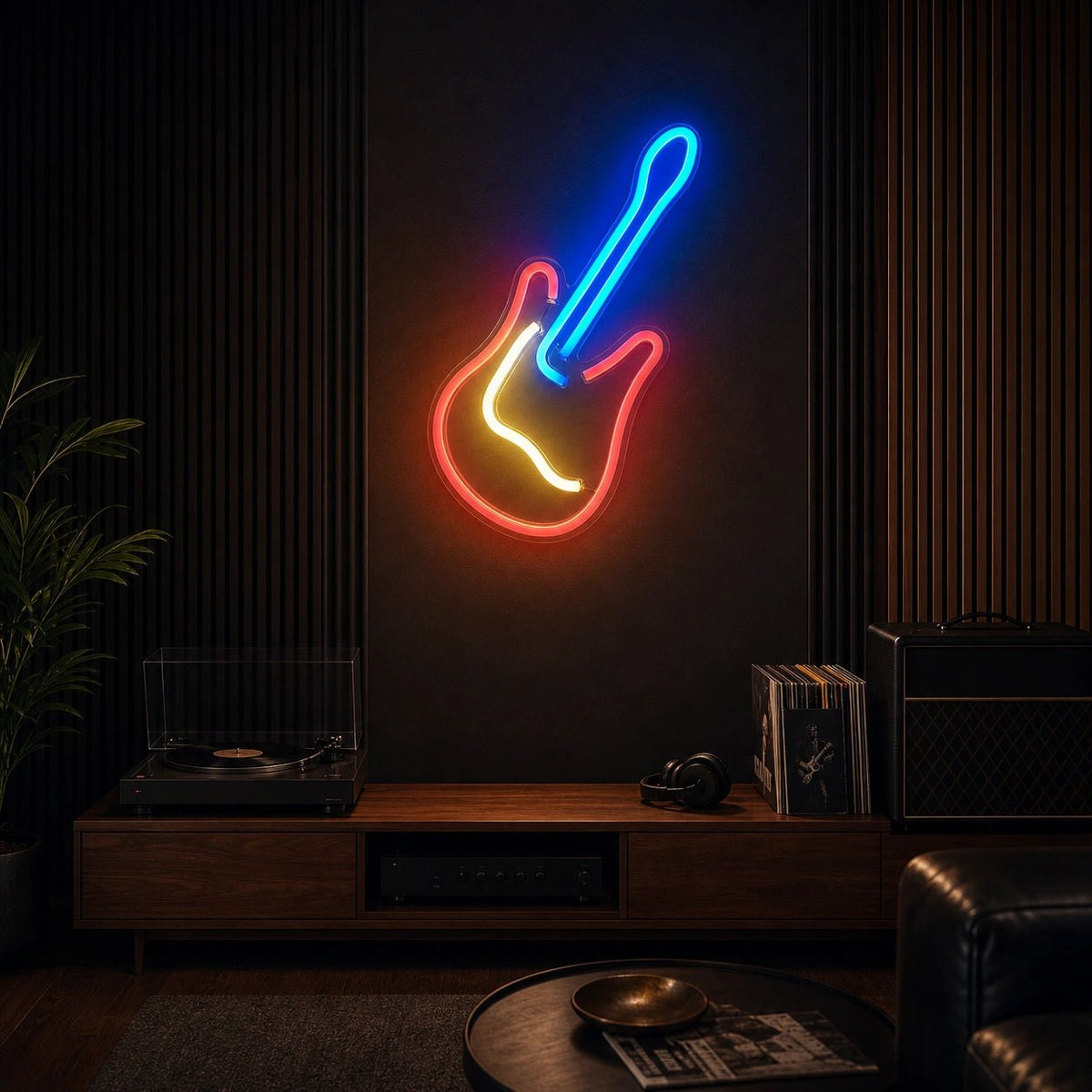 Leaning Electric Guitar LED Neon Sign - Shineneon