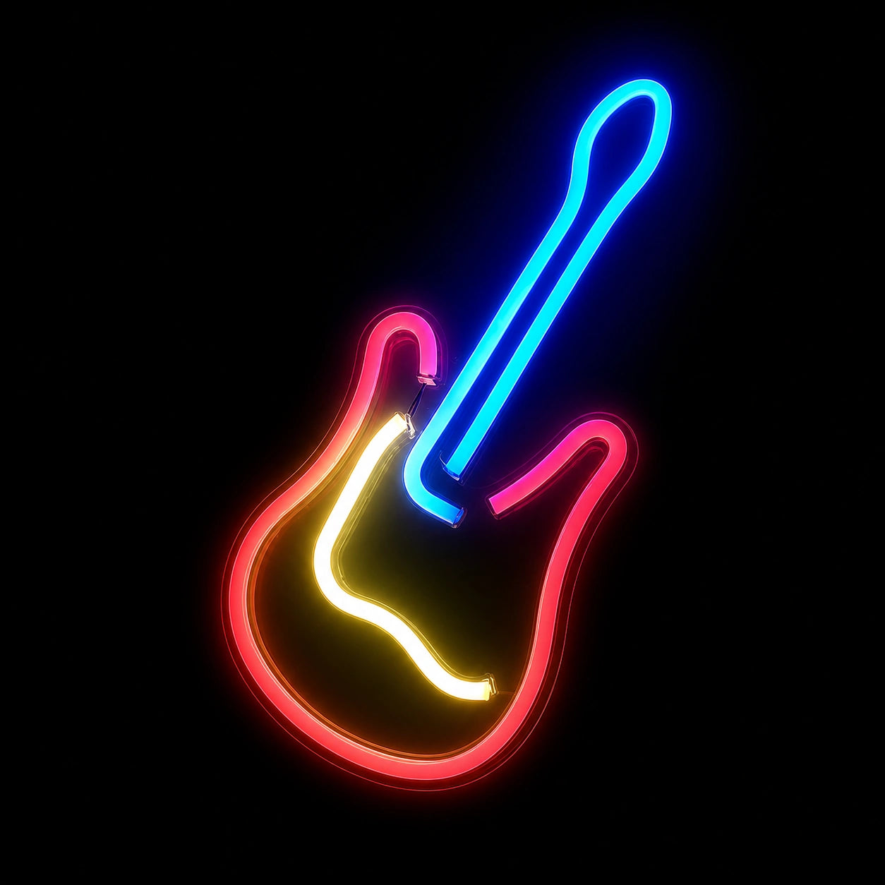 Leaning Electric Guitar LED Neon Sign Home Garage Wall Decoration main product image