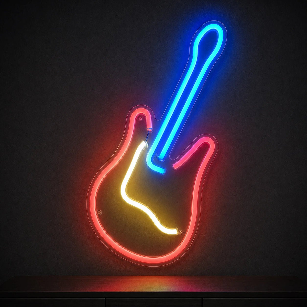 Leaning Electric Guitar LED Neon Sign Man Cave Neon Sign - Shineneon