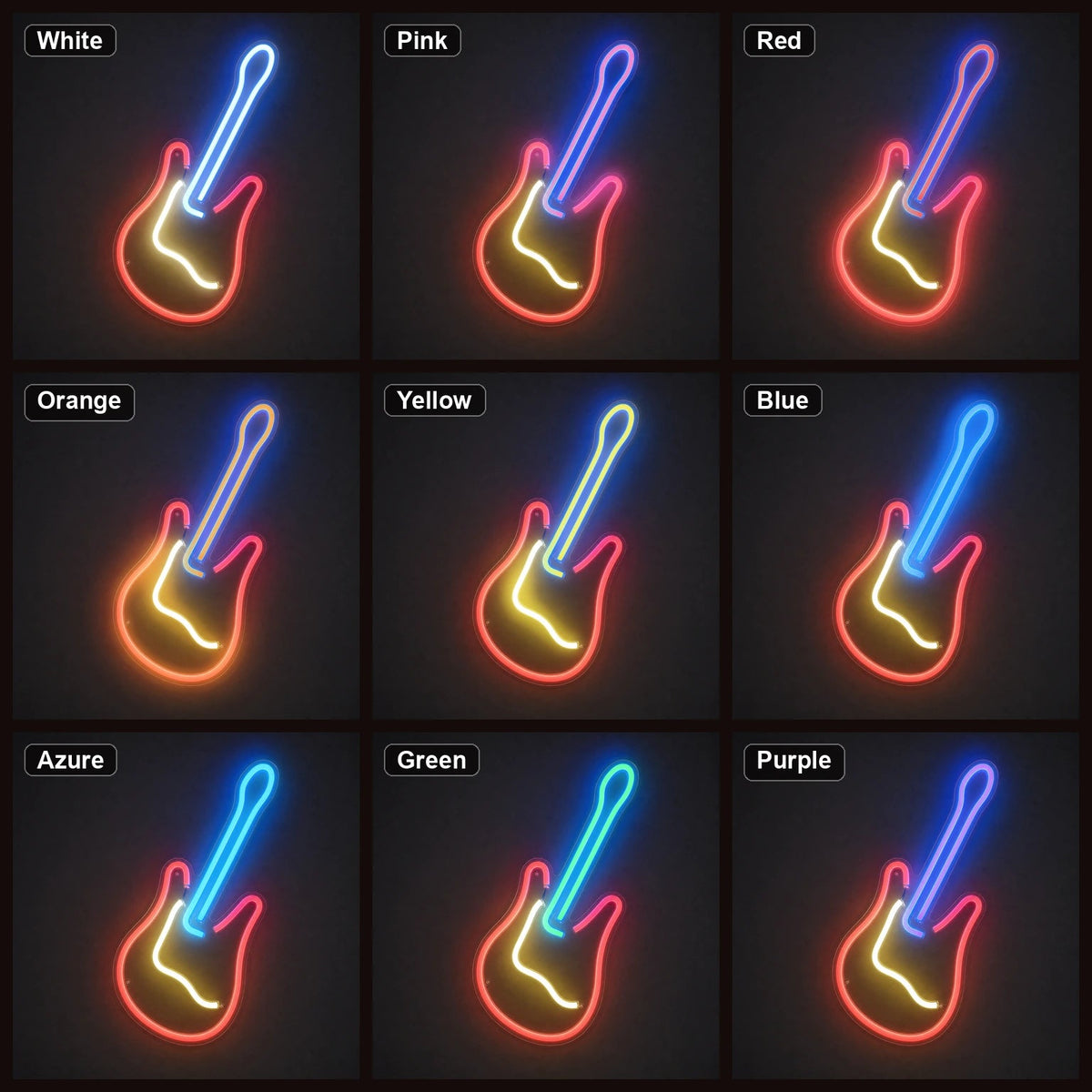 Leaning Electric Guitar LED Neon Sign Man Cave Neon Sign - Shineneon