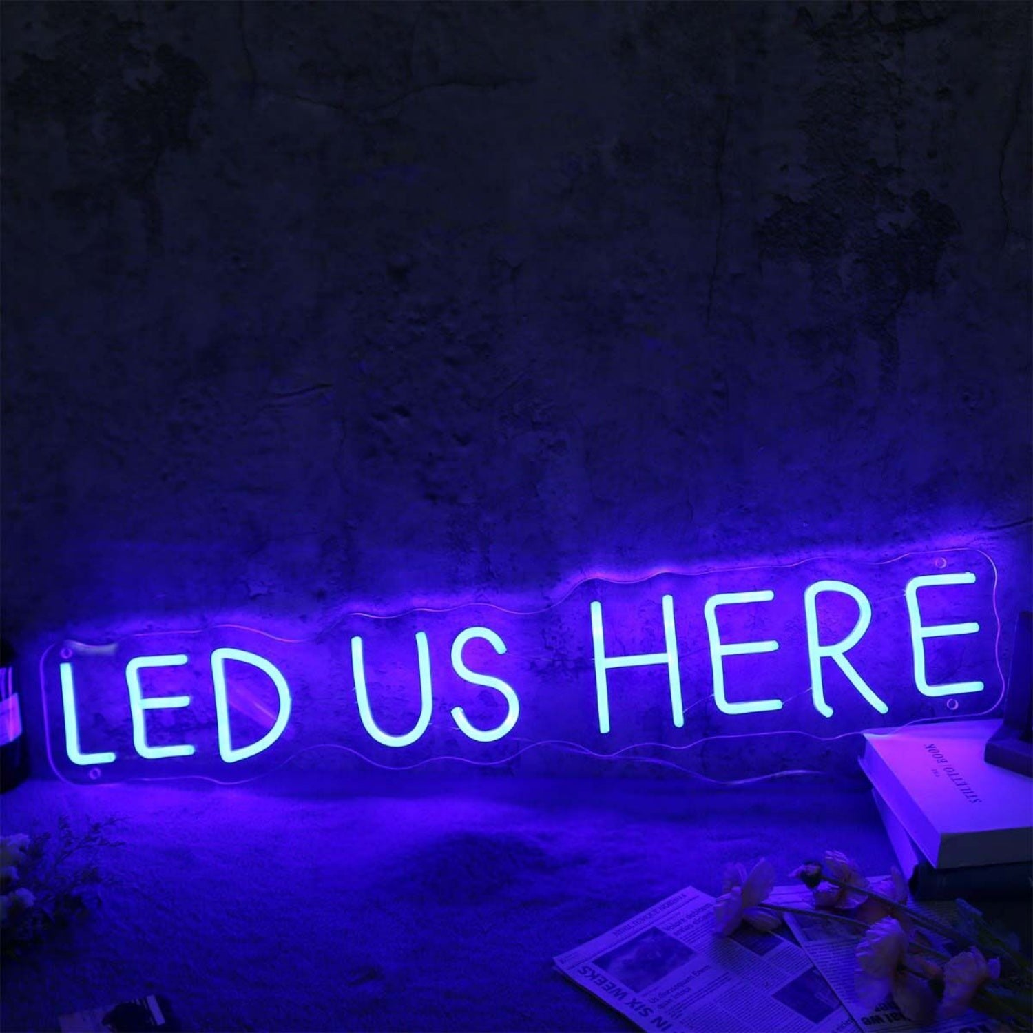 Led Us Here Blue Neon Sign | Shineneon