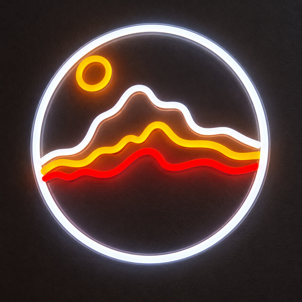 Desert Sun Layered Mountains LED Neon Sign — original product image 01
