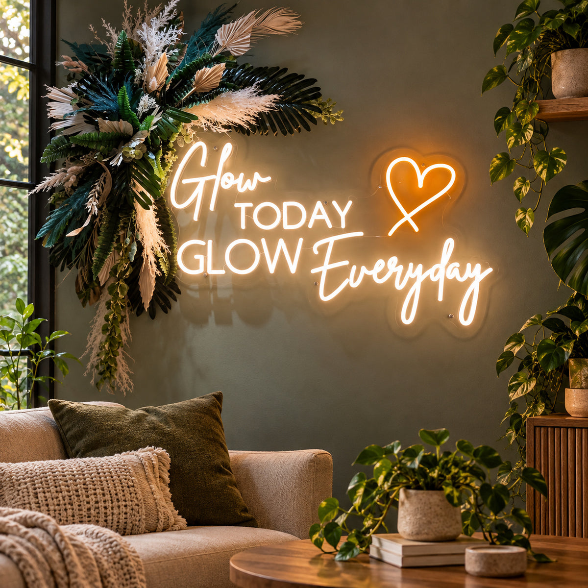 Grow Today Glow Together Heart LED Neon Sign — original product image 01