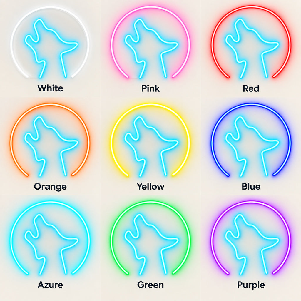 Howling Wolf Head Full Moon LED Neon Sign — original product image 04
