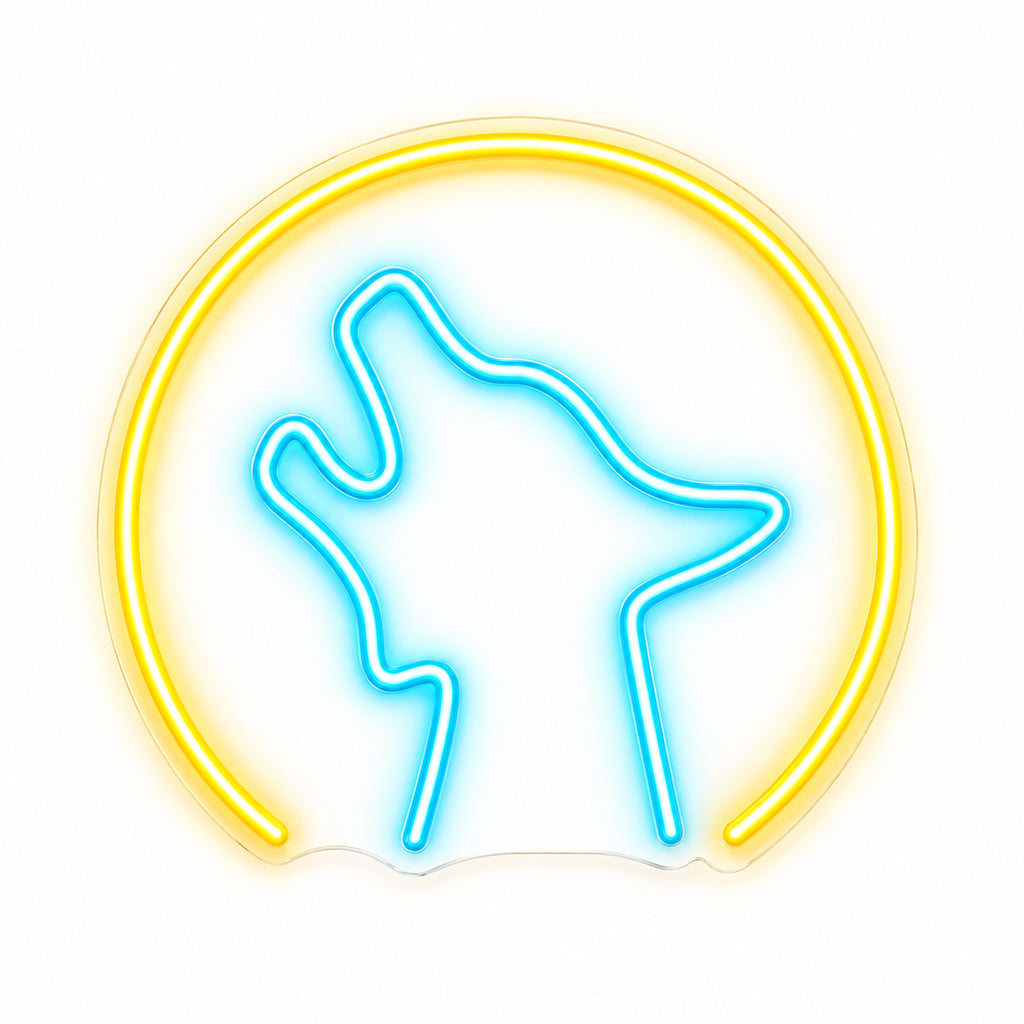 Howling Wolf Head Full Moon LED Neon Sign — original product image 06