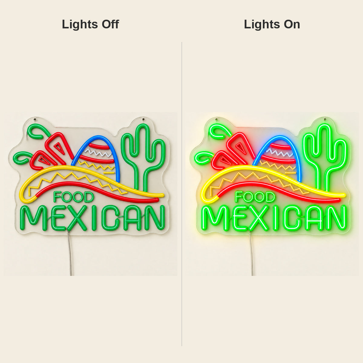Mexican Food LED Neon Sign — original product image 05