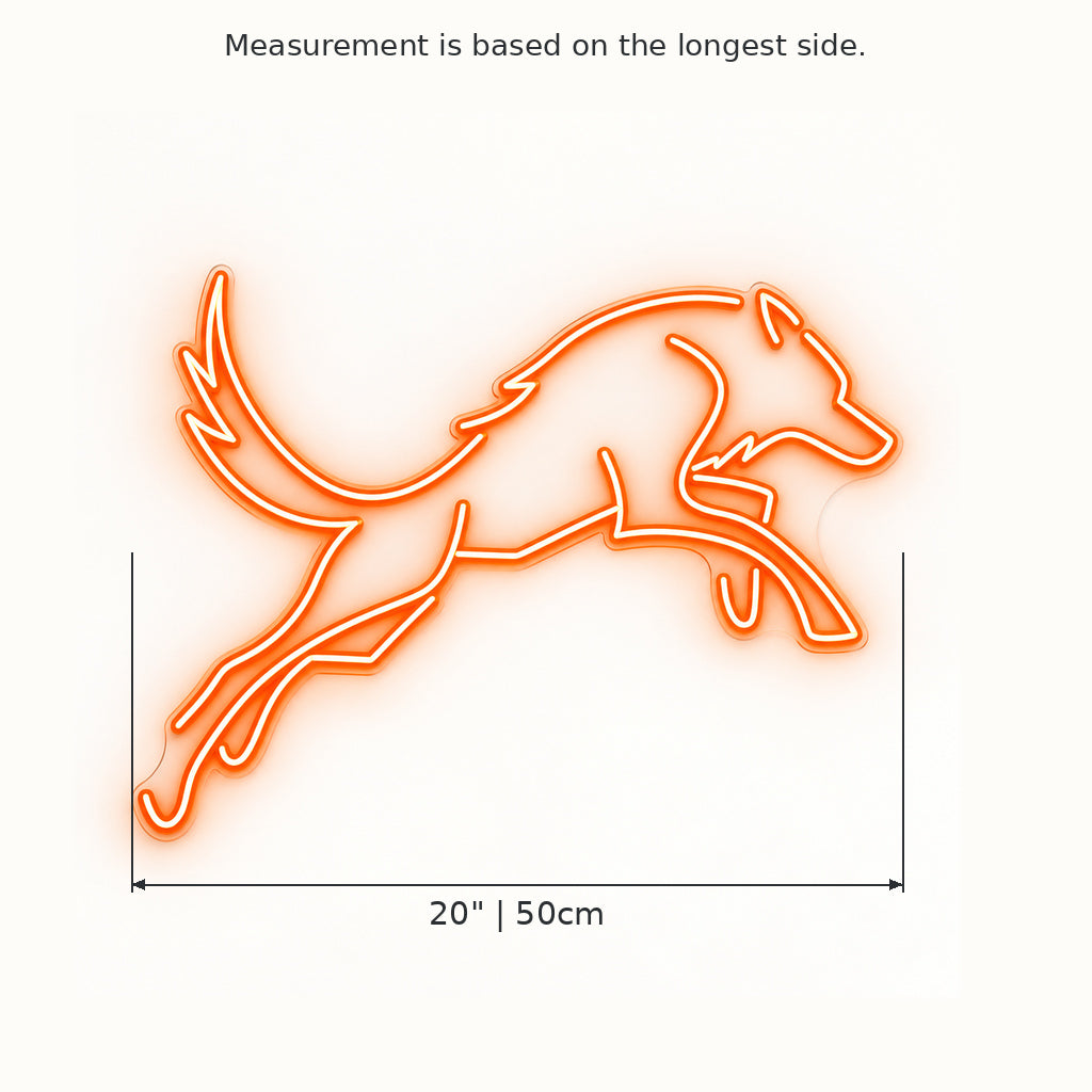 Orange Running Wolf LED Neon Sign — original product image 03