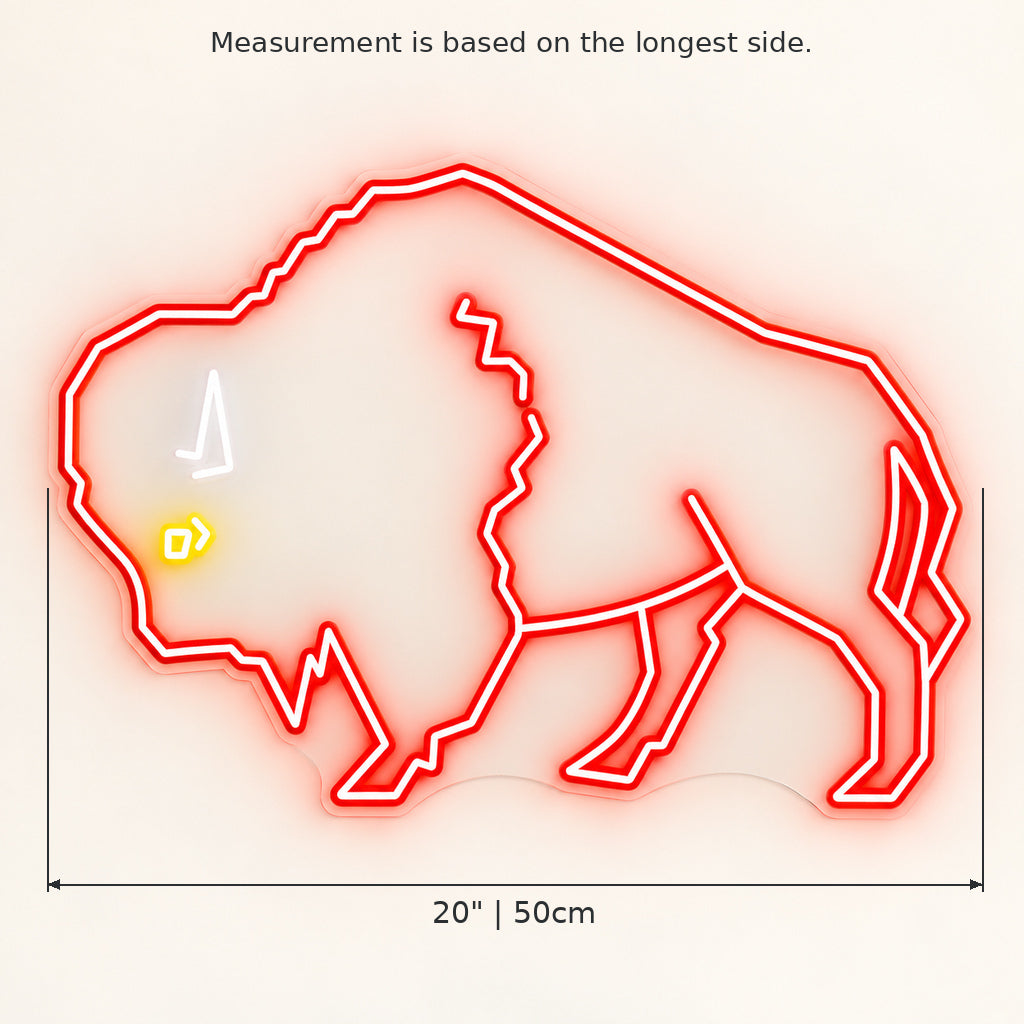 Red Bison Silhouette LED Neon Sign — original product image 03