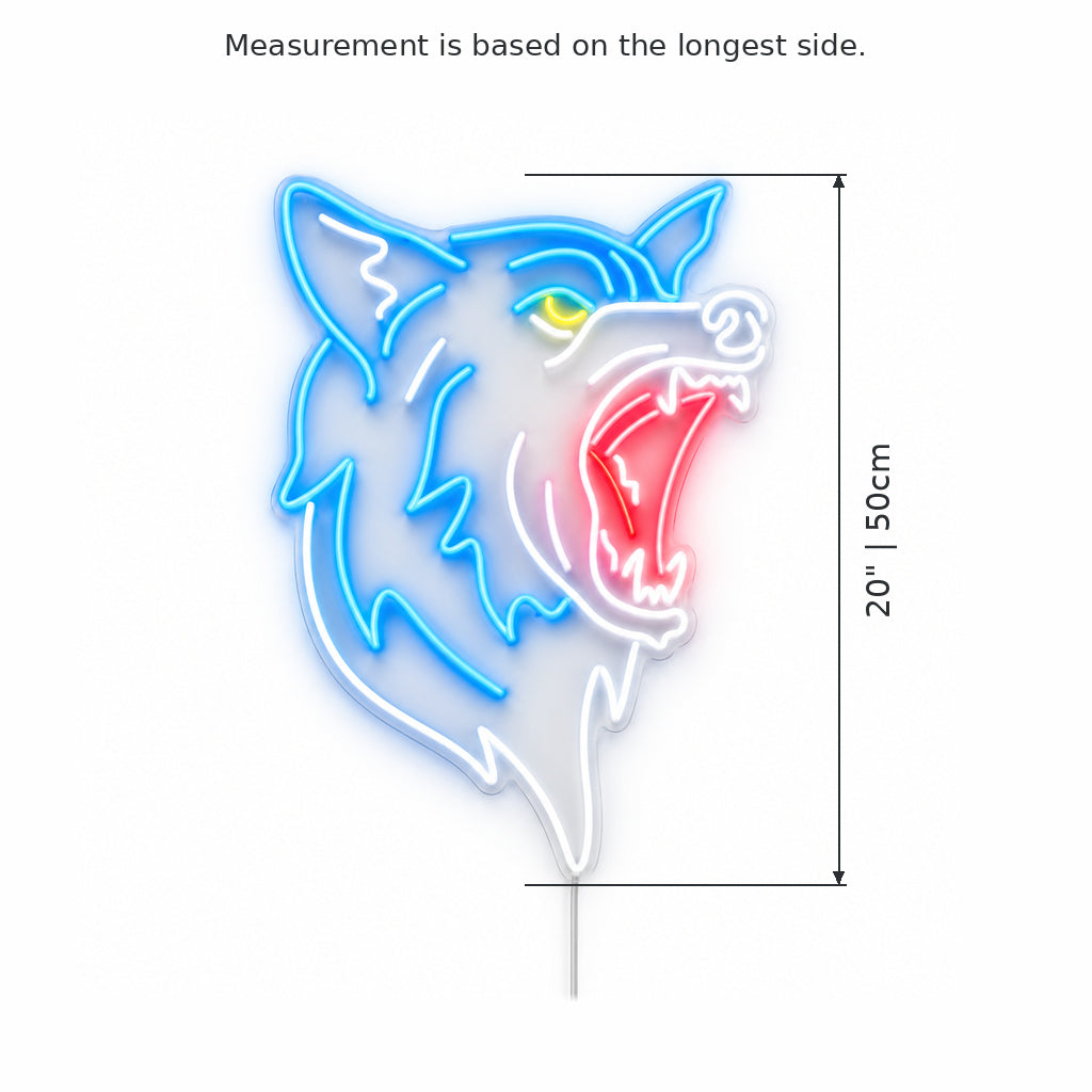 Snarling Wolf Head LED Neon Sign — original product image 03