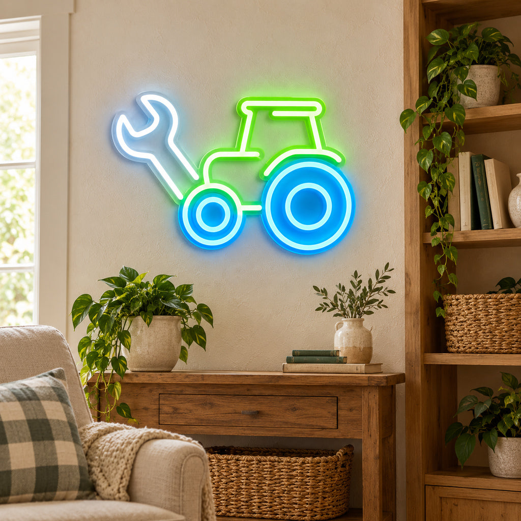Tractor And Wrench LED Neon Sign — original product image 02