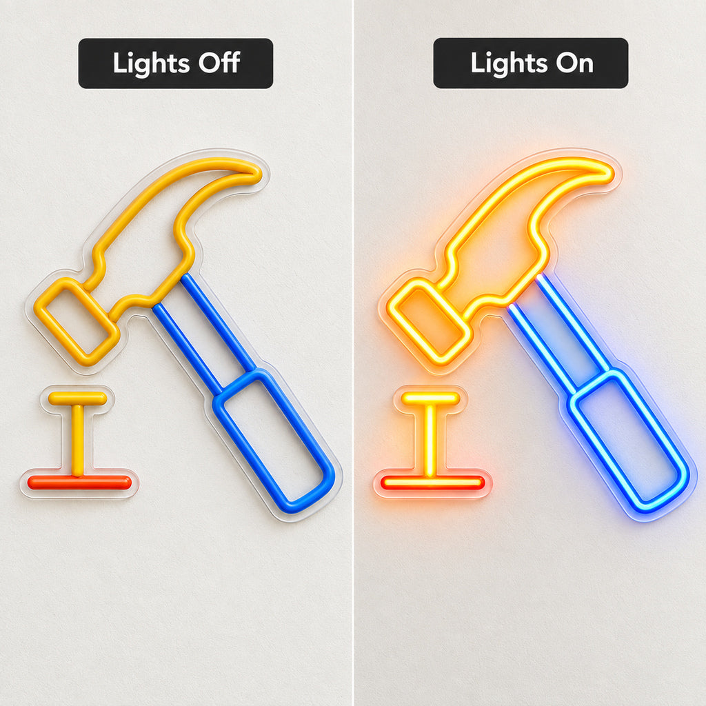 Two Hammers LED Neon Sign — original product image 05