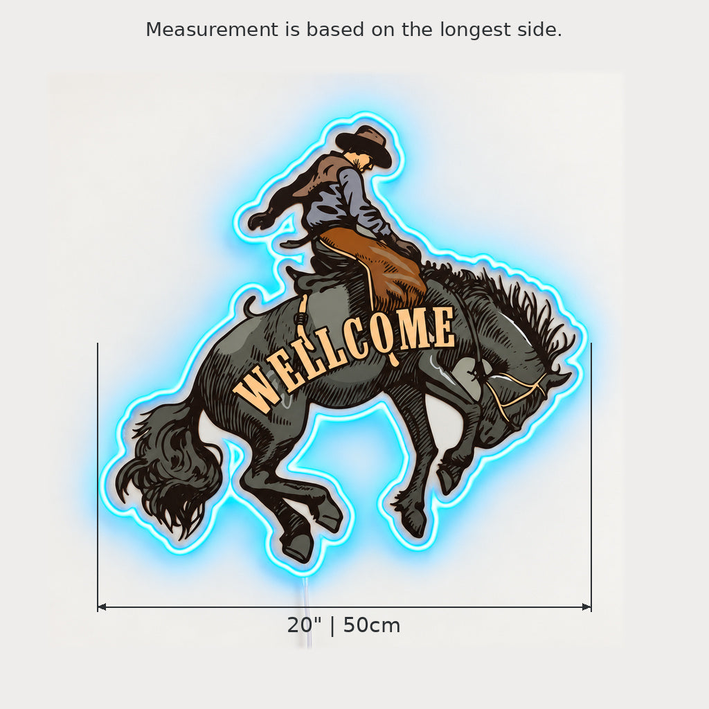 Welcome To The Rodeo Cowboy Rider LED Neon Sign — original product image 03