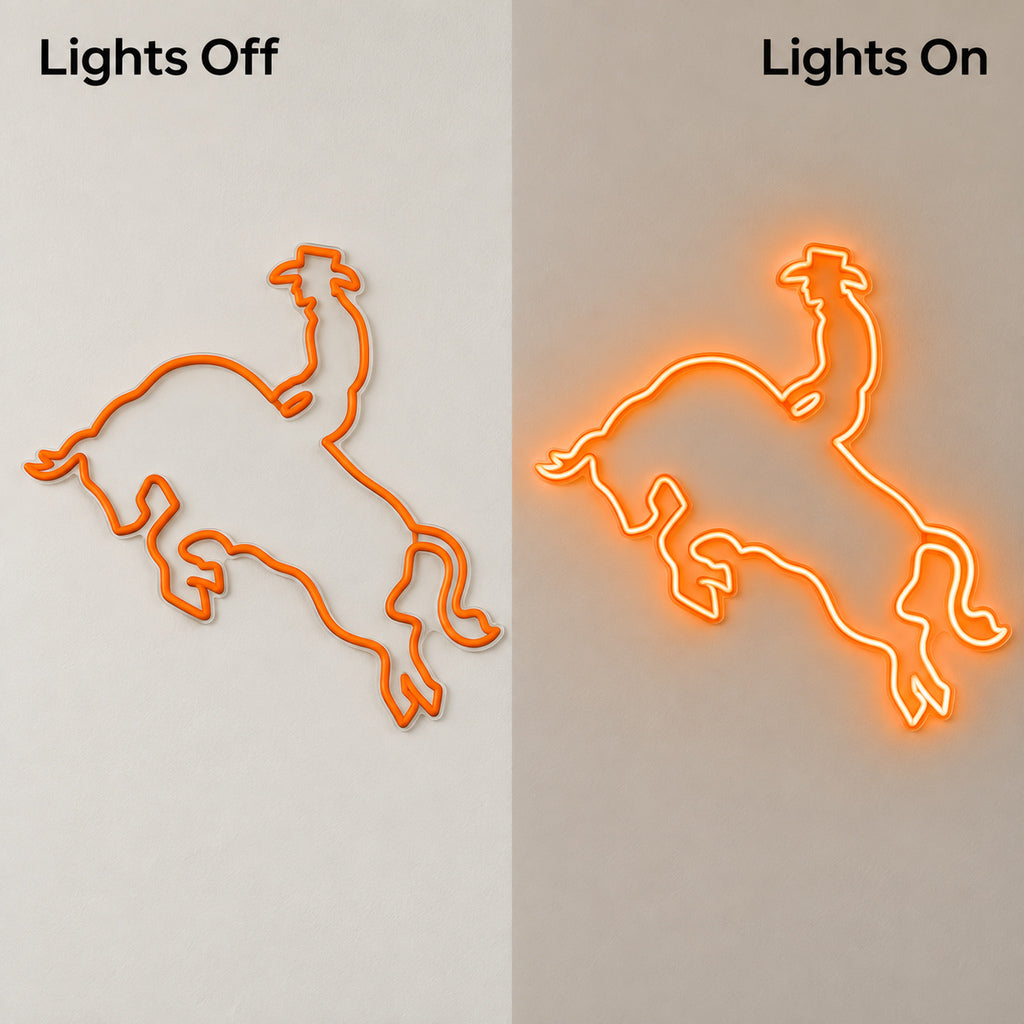 Western Bull Rider LED Neon Sign — original product image 05