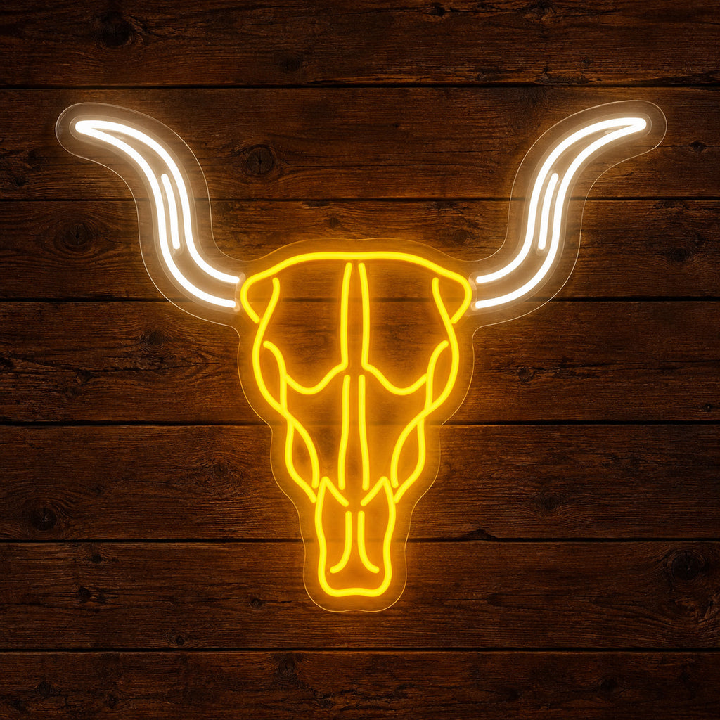 Western Bull Skull LED Neon Sign — original product image 01