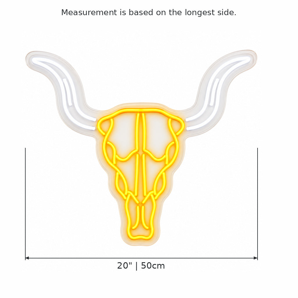Western Bull Skull LED Neon Sign — original product image 03