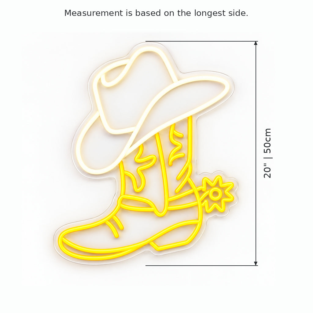 Western Rodeo Boot Hat LED Neon Sign — original product image 03