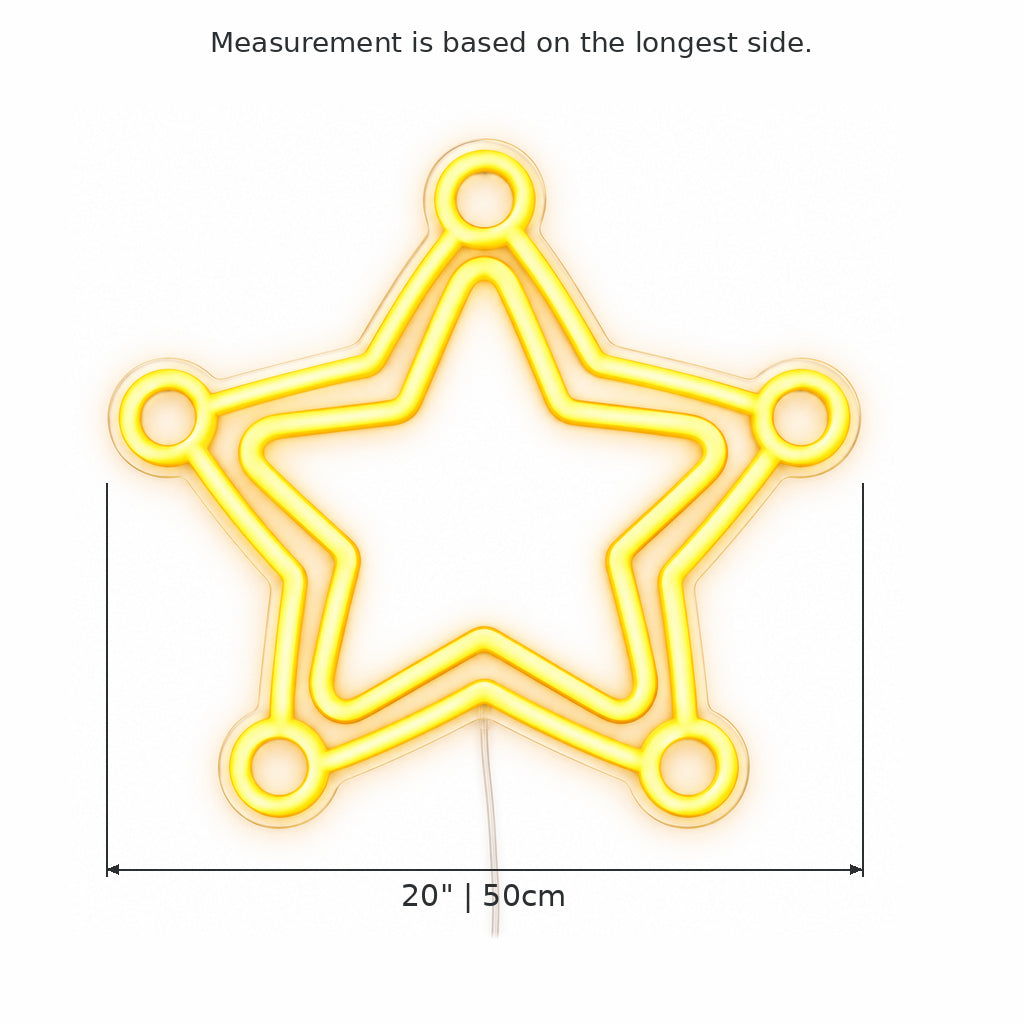 Western Sheriff Star Badge LED Neon Sign — original product image 03