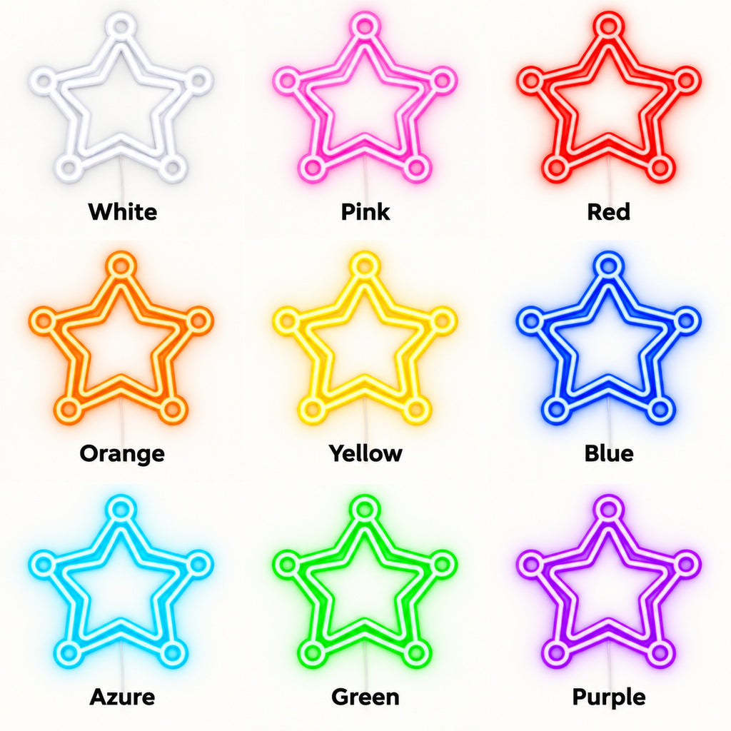 Western Sheriff Star Badge LED Neon Sign — original product image 04