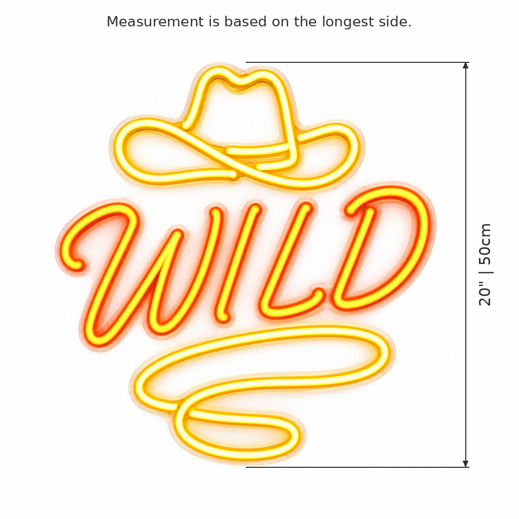 Wild Cowboy Hat Lasso Garage LED Neon Sign — original product image 03
