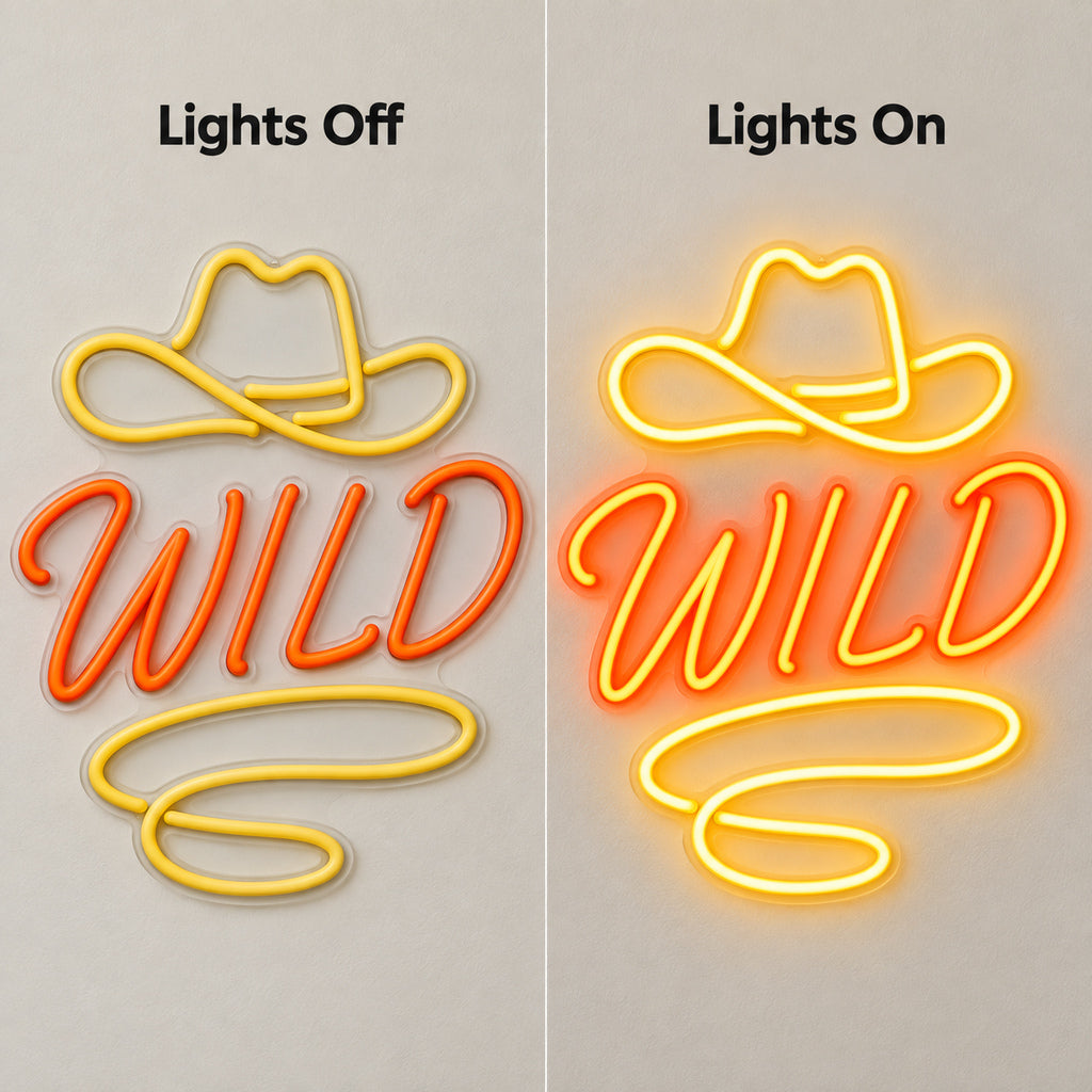 Wild Cowboy Hat Lasso Garage LED Neon Sign — original product image 05