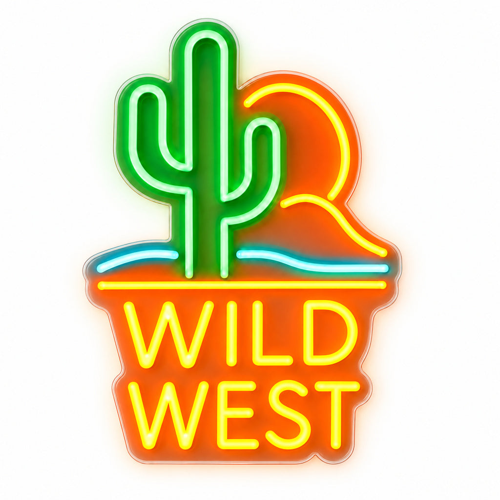 Wild West Cactus Sunset Garage LED Neon Sign — original product image 06