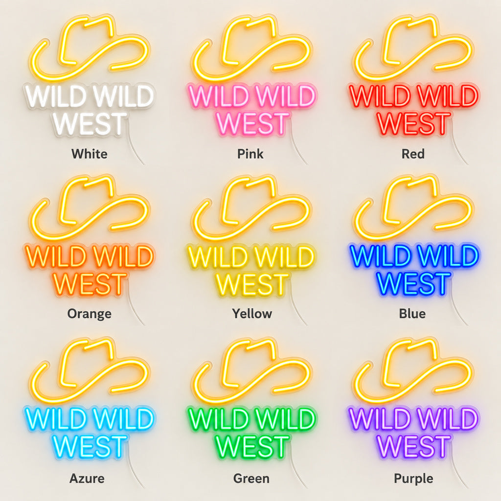 Wild Wild West Cowboy Hat Garage LED Neon Sign — original product image 04