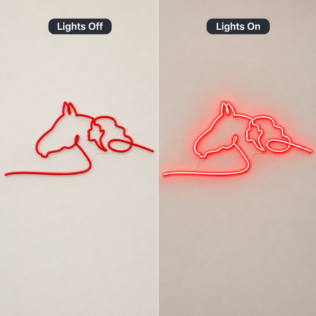 Woman and Horse Line Art LED Neon Sign — original product image 05