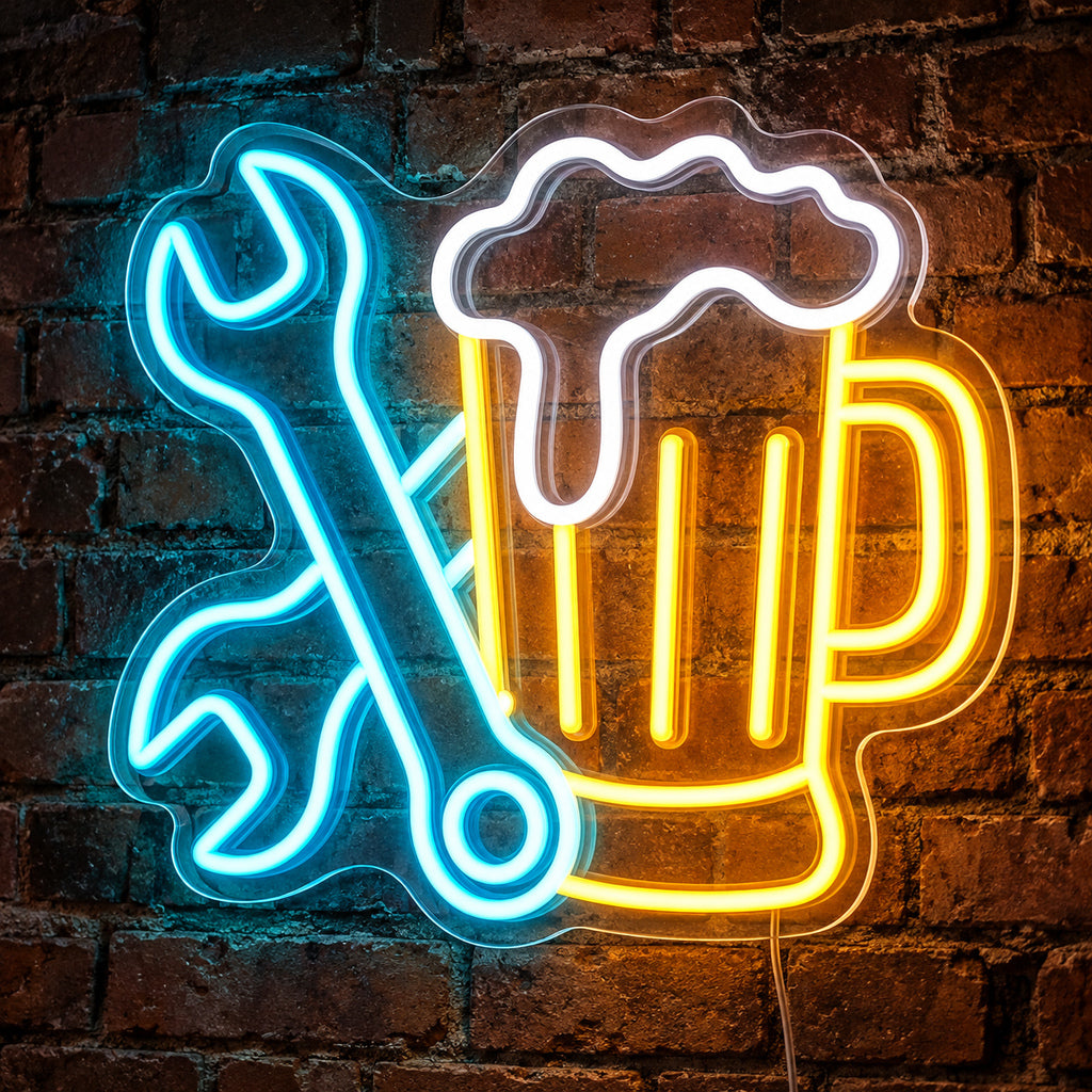 Wrench Beer Mug LED Neon Sign — original product image 01