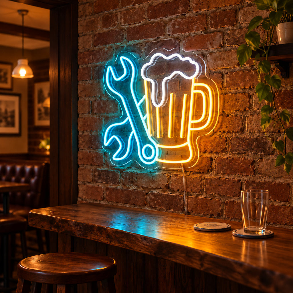 Wrench Beer Mug LED Neon Sign — original product image 02