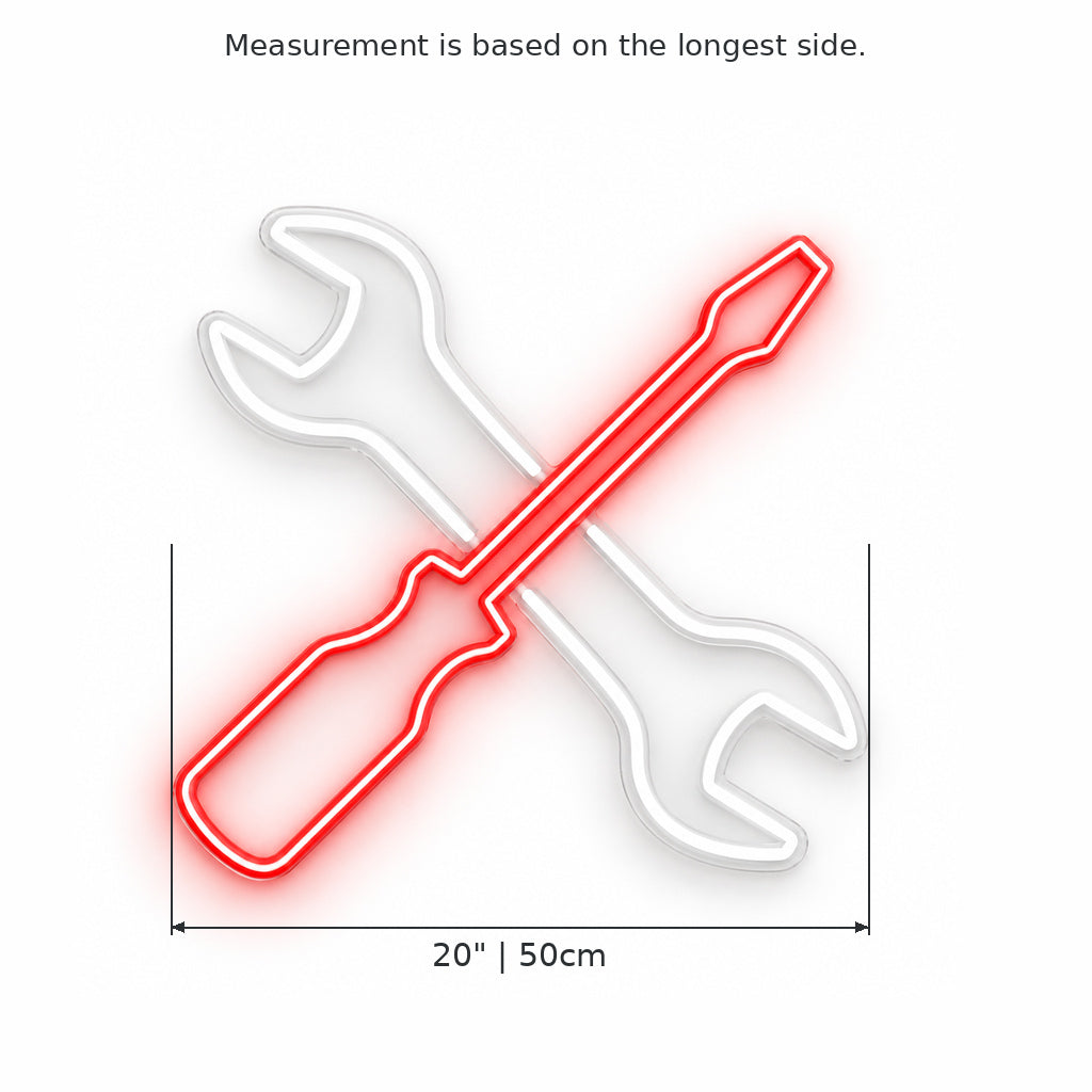 Wrench Screwdriver Dark Wall LED Neon Sign — original product image 03