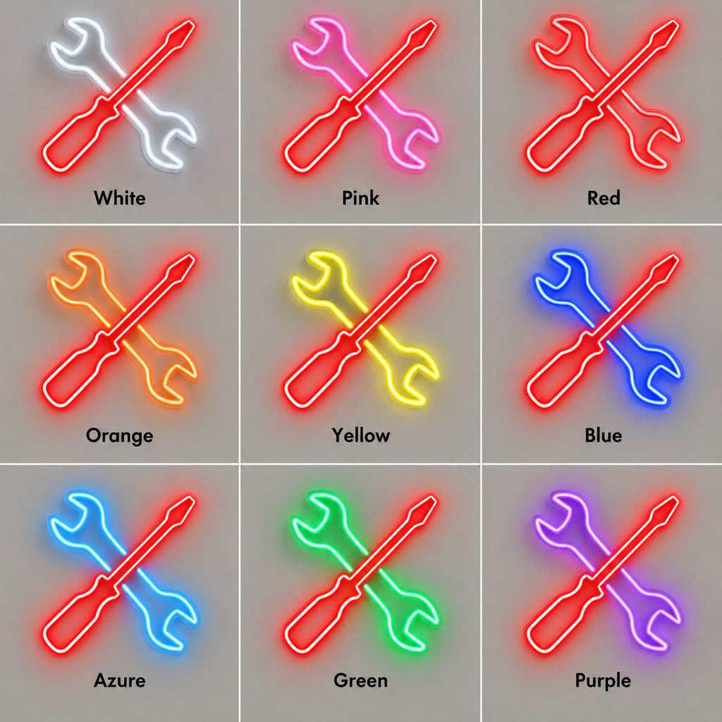 Wrench Screwdriver Dark Wall LED Neon Sign — original product image 04