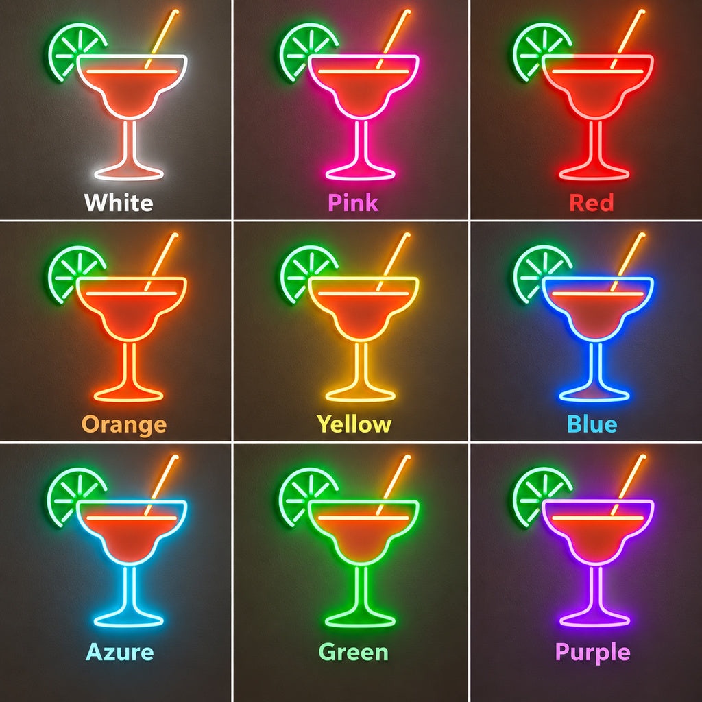 Margarita Cocktail LED Neon Sign color grid